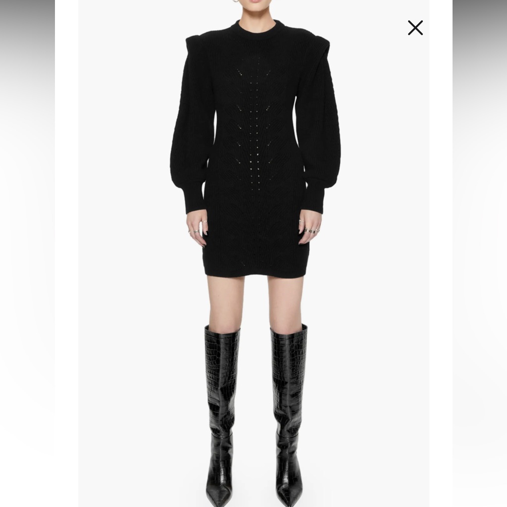 Rebecca Minkoff Black Long Sleeve Knit Mini Dress